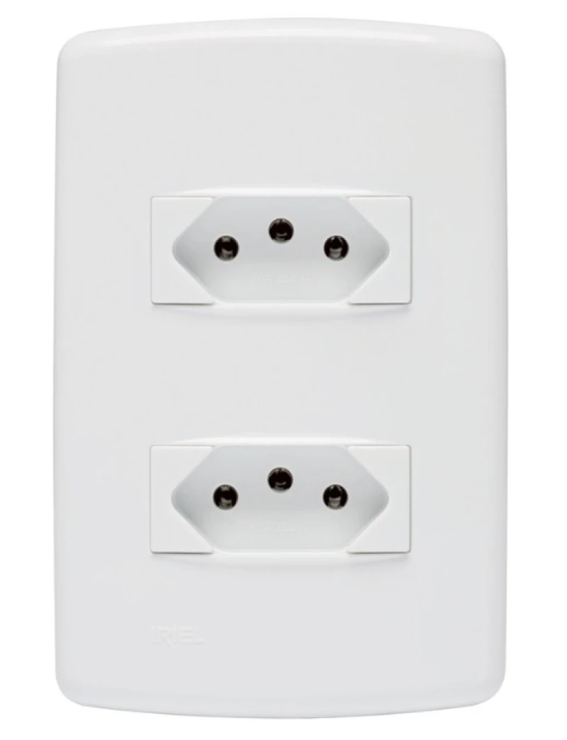 Conjunto Horizontal de Tomada de Energia 1 Módulo 2P+T 10A Duale Up Branco - Soprano