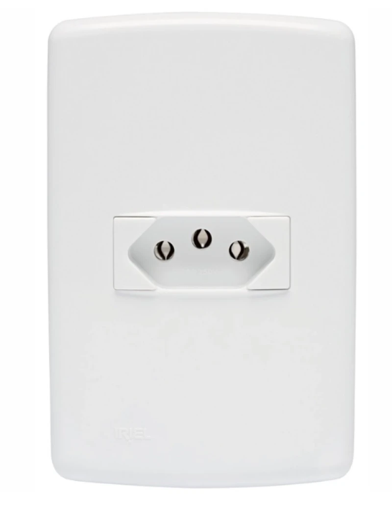 Conjunto de Tomada de Energia 2 Módulos 2P + T 10A Branco - Soprano